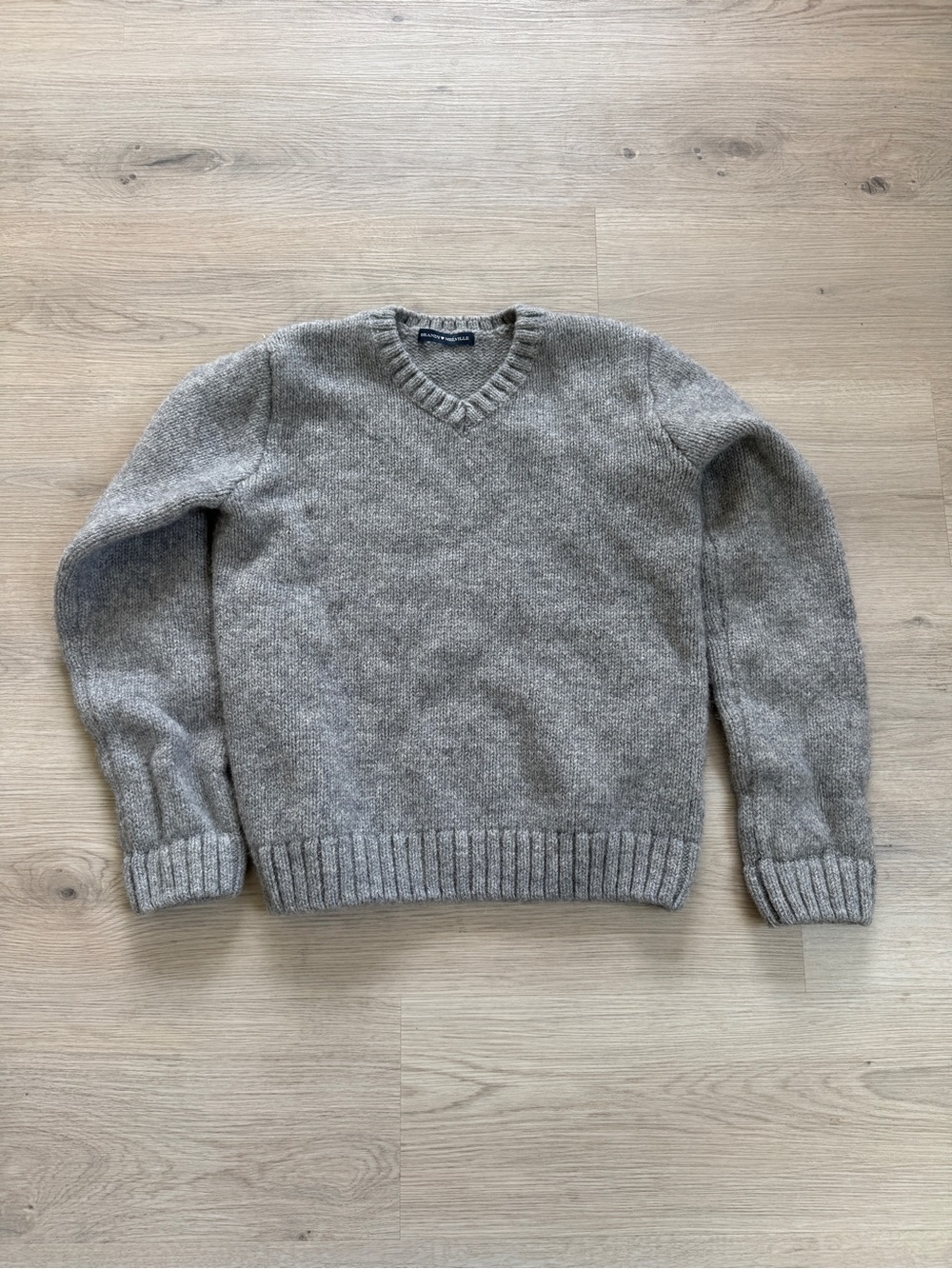 Brandy Melville Wool Heather Gray V-Neck Sweater